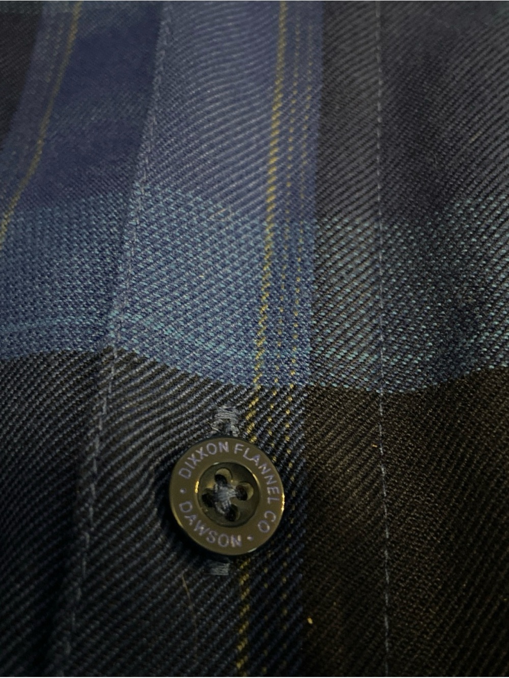 Dixxon Dawson Men's Plaid Flannel Button-Up Shirt Blue Black Long Sleeve L - Picture 5 of 13